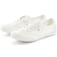 LASCANA Freizeitschuh, Halbschuh, Slip-On-Sneaker, Sneaker mit modischen Spitzendetails & herausnehmbarer Innensohle VEGAN