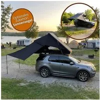 TZIpower Dachzelt Z-Fold Dachzelt Hardcase Aluminium Autodachzelt Grau oder Khaki Zelt, Personen: 2