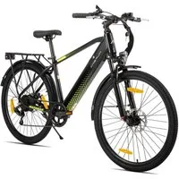 HILAND E-Bike 26" Elektro-Citybike 250W 10,4Ah mit Gepäckträger für Pendeln & Touren, Heckmotor, 374,4 Wh