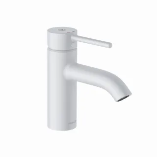 Kludi BOZZ Waschtischarmatur 75mm mit Push Open Ablaufventil mattweiß, 382665376 382665376