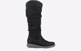 Hush Puppies Lucinda Damenstiefel Aus Schwarzem Wildleder