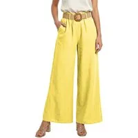 dy_mode Palazzohose Damen High Waist Palazzohose Weitbein Hose Schlupfhose Sommer Strand in Unifarbe, High Waist, mit elastischem Bund