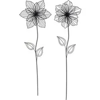 Posiwio Gartenstecker 2er Set Gartenstecker Blume (2-St., 2 tlg) 2er Set, Gartenstecker, Blume, schwarz, modern