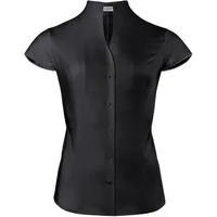 Vincenzo Boretti Klassische Bluse leicht tailliert soft Oxford Kelchkragen Kurzarm