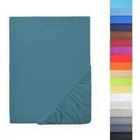 NatureMark Spannbettlaken Boxspringbett Mikrofaser Spannbetttuch 200x220cm, Polyester, Gummizug: rundum, Petrol