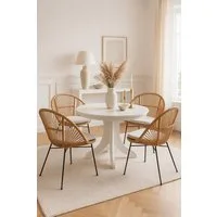 moebel-direkt-online Essgruppe 5tlg. Tischgruppe (ausziehbarer Esstisch und vier Stühle mit Kissen), (Spar-Set)