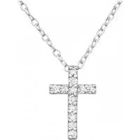 ALEXANDER YORK Kette mit Anhänger KREUZ ZIRKONIA, 2-tlg., 925 Sterling Silber