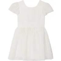 vertbaudet Minikleid Mädchen Festkleid mit Plumetis-Tüll und Schleife