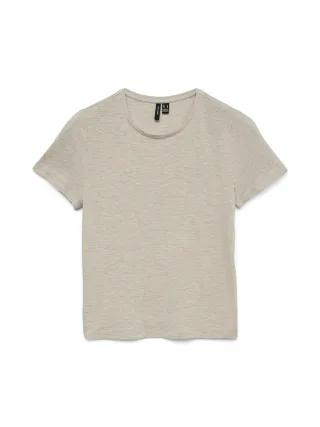 VERO MODA - VMKYLIE SHORT SS TOP JRS NOOS Light Grey Melange - Gr. - XS