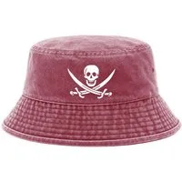 Neverless Fischerhut Anglerhut mit Print Pirate Baumwolle Bucket Hat Herren Damen