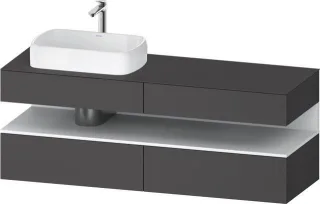 Duravit Qatego Konsolenwaschtischunterbau wandhängend Graphit Matt 1600x550x600 mm - QA4777018490000 QA4777018490000
