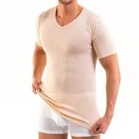 HERMKO Unterziehshirt 16488 Baumwolle/Modal kurzarm Business Shirt V-Ausschnitt softweich
