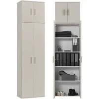mokebo Mehrzweckschrank Der Extralange Made in Germany, Aktenschrank, Flurschrank, Schuhschrank in Beige Grau