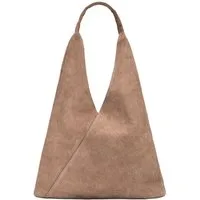 Caspar Schultertasche große Damen Wildleder Hobo Handtasche - PREMIUM LINE - Modell No.863, 100% italienisches Wildleder, samtig weich, angenehmer Tragekomfort
