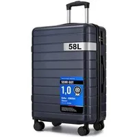 KONO Handgepäckkoffer, leichter ABS-Hartschalenkoffer mit 360° geräuscharmen Rollen