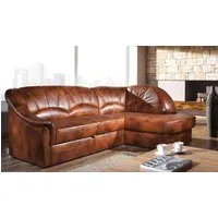 Xlmoebel Ecksofa Klassische Wohnlandschaft aus echtem Leder in elegantem Design, Ecksofa, Hergestellt in Europa