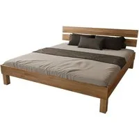 MeinMassivholz Massivholzbett PALMA Wildeiche (Erhältlich in verschiedenen Breiten & Längen), Bettgestell, Kopfpaneel, Einzelbett & Doppelbett, Made in Germany