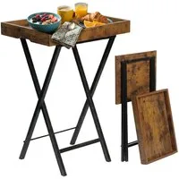 relaxdays Beistelltisch Klappbarer Beistelltisch mit Tablett