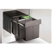 WESCO Einbaumülleimer WESCO® Profiline Trio-Master® 345 S/400-3, mit Biodeckel, anthrazit