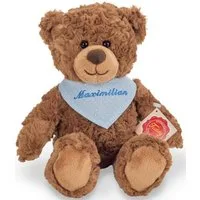 Teddy Hermann® Kuscheltier Teddy braun mit blauem Halstuch, 30 cm, mit individueller Bestickung