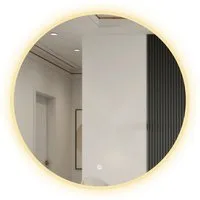 duschspa Badspiegel Badezimmerspiegel Rund Spiegel mit LED Beleuchtung, Φ 40/50/60/70/80/90/100 cm
