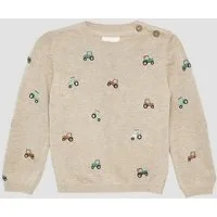 s.Oliver Longpullover Strickpullover Feinstrickpullover mit Traktor-Stickerei