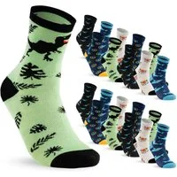 sockenkauf24 Socken 10 Paar Kinder Socken Jungen & Mädchen Baumwolle Kindersocken (35-38) - 54395