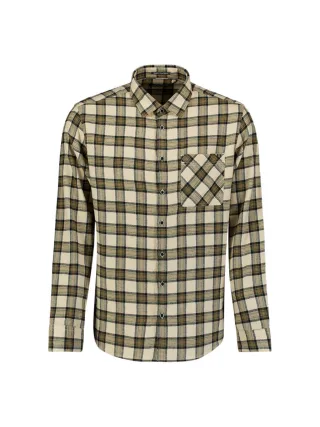 No Excess - Kariertes Flanellhemd beige/grün - Gr. - M