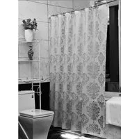 Rosnek Duschvorhang PEVA, wasserdicht, Ösen, mit Haken, für das Badezimmer Breite 180 cm (1-tlg)