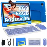BUFO Kinder Lern-Tablet mit Elternkontrolle 10'' Android 16, 64GB Tablet (10", 64 GB, Android 15, Kids Bumper blau)