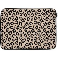MuchoWow Laptop-Hülle Pantherdruck - Schwarz - Braun - Tierdruck 14 Zoll, Schutzhülle für Laptop, Schutz gegen Kratzern, Laptoptasche