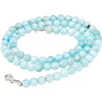 Lebensquelle Plus Kette ohne Anhänger Larimar Kugelkette, Ø 6 mm mit Verschluss, 45 cm