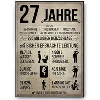 Tigerlino Poster Geburtstag Geschenk Männer Frauen Geburtstagskarte Geschenkidee Lustig, 27. Geburtstag Jahrgang 1999, Geburtstagsgeschenk