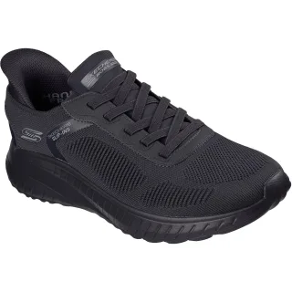 Skechers BOBS Sport Squad Chaos Solid Step Textil Herren Dunkelgrau Sneaker