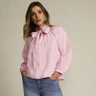 Schluppenbluse aus Baumwolle für Damen, Damen, size: regular, Weiß, Baumwolle, by Lands' End