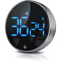 BEARWARE Küchentimer Digital, Küchenwecker Eieruhr, LED Display, Countdown, magnetisch Kurzzeitimer, Küchenuhr mit Restzeitanzeige, Alarmton einstellbar