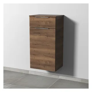 Sanipa 3way Mittelschrank mit 1 Auszug und 1 Wäschekorbklappe, Eiche-Tabak, UM15450 UM15450