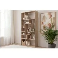 riess-ambiente Bücherregal CUBUS 180cm natur - Mangoholz, Handarbeit, cream finish, elf Fächer, Einzelartikel 1-tlg., Ablage mit Fachsystem - ideal für Wohn- und Schlafzimmer oder Flur