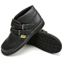 JOB Dachdecker Schuh MAX II halbhoch mit 2 Schnallen Schwarz Arbeitsschuh