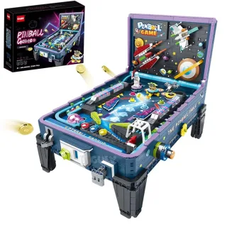 GULY 60526 Pinball Table Technical MOC Idea Light Music Game Machine Building Block Brick Assembly Kit Kids Christmas Gi