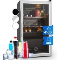 Klarstein Getränkekühlschrank Beersafe XXL Getränkekühlschrank 80 L Glastür Edelstahl 10027673, 84.5 cm hoch, 47.4 cm breit, Bier Hausbar Getränkekühlschrank Flaschenkühlschrank Glastür