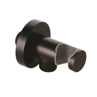 KLUDI Wandanschlussbogen mit Brausehalter mattschwarz 6054739-00
