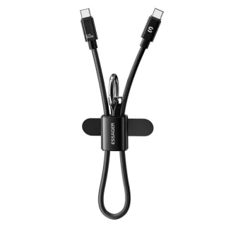ESSAGER ES-X83 3A 60W Type-C to Type-C Lanyard Cable Fast Charging Data Transmission Copper Core Line 0.3m Long for iPho