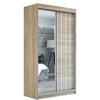 A&J MöbelLand GmbH Schiebetürenschrank VIGO mit Spiegel. (nur für kurze Zeit! TOP ANGEBOT! Geräumiger Schrank mit viel Stauraum:6 Regalen und 1 Kleiderstange – -ideal zur Aufbewahrung von Kleidung und Accessoires. TOP PRODUKT! Farbe und Größe (120 cm