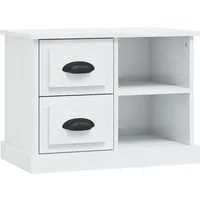 vidaXL Nachttisch Nachttisch Hochglanz-Weiß 60x35,5x45 cm (1-St)