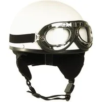 Mil-Tec Schutzhelm Retro Helm Halbschale mit Brille