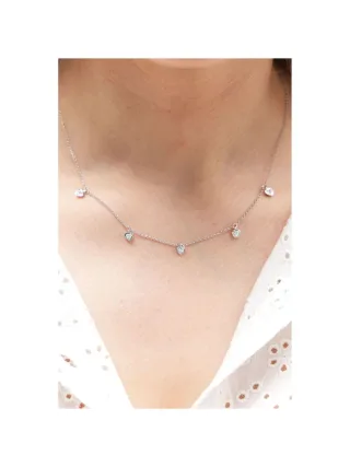 Zeeme Silber Halskette Silber 925 rhodiniert mit Zirkonia weiß