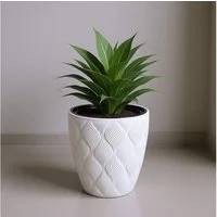 KAGM Pflanzkübel Blumenkübel Blumentopf dekorativ Ø 28,5 cm Weiß (1 St., inkl. Pflanzeinsatz)