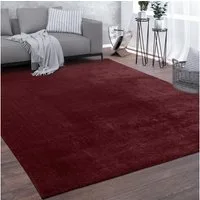 KADIMA DESIGN Teppich waschbar Unifarben Wohnzimmer schmutzabweisend Teppich Kurzflor, Rechteckig, Höhe: 14 mm, Florhöhe: 10 mm, 100% Polyester, Rechteckig, 60x100cm, Rot