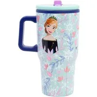 Disney Frozen Thermobecher - 640 ml Edelstahl doppelwandiger Trinkbecher mit Trinkhalm, 1-tlg., Edelstahl